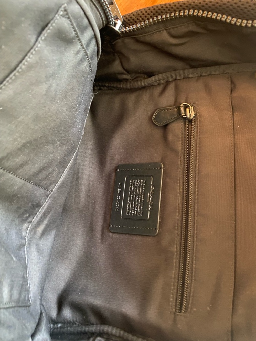 Coach Men’s Tan, Red & White Leather Backpack - Picture 7 of 11